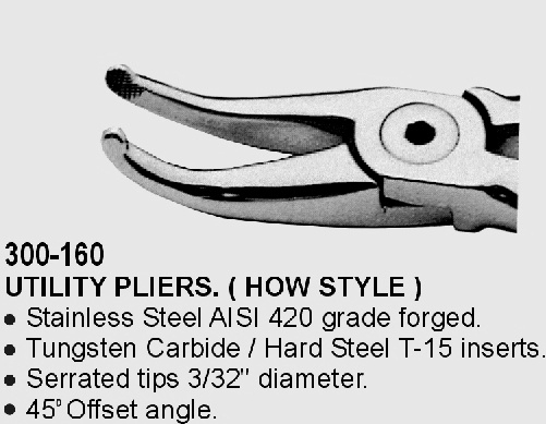 Utility Plier (How Style) 45° offset angle